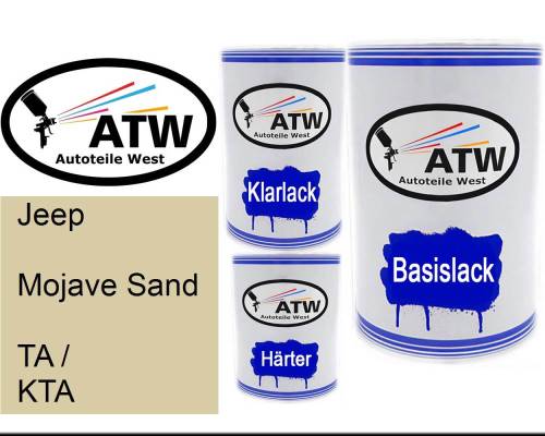 Jeep, Mojave Sand, TA / KTA: 500ml Lackdose + 500ml Klarlack + 250ml Härter - Set, von ATW Autoteile West.